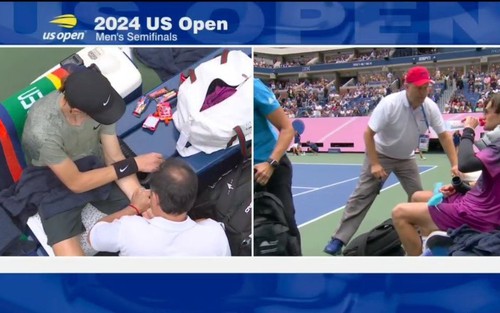 Sinner vào chung kết US Open sau trận bán kết căng thẳng, 2 tay vợt được chăm sóc y tế cùng lúc