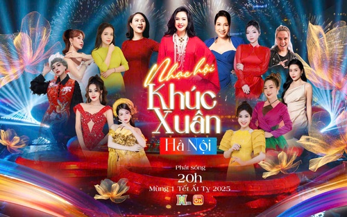 NSND Thanh Lam, NSND Mai Hoa, ca sĩ Mỹ Linh biểu diễn tại nhạc hội mùng 1 Tết của Đài Hà Nội