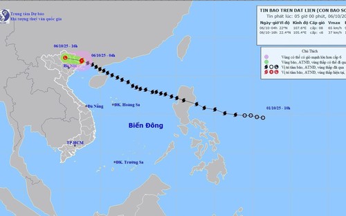 Bão số 11 giảm mạnh về cường độ sau khi đi vào đất liền tỉnh Quảng Tây (Trung Quốc)