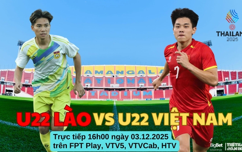 Nhận định, soi tỷ lệ U22 Lào vs U22 Việt Nam 16h hôm nay ngày 3/12, bảng B SEA Games 2025 