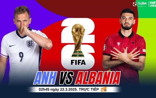 Nhận định, soi tỷ lệ Anh vs Albania 2h45 hôm nay 22/3, vòng loại World Cup 2026