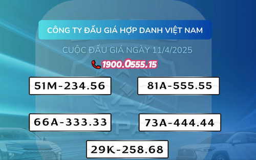 THÔNG BÁO TỔ CHỨC ĐẤU GIÁ BIỂN SỐ XE Ô TÔ – NGÀY 11/04/2025