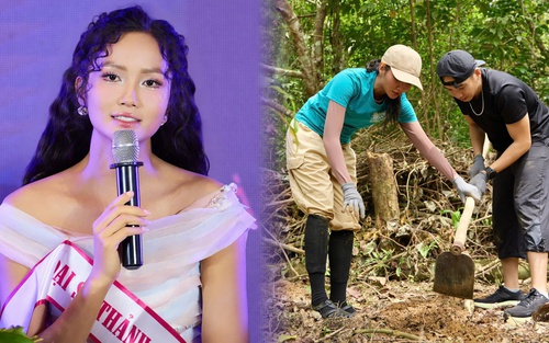 Hình ảnh khác biệt của H'Hen Niê khi "Thảnh thơi" và lúc cùng chồng trồng cây ở Cúc Phương