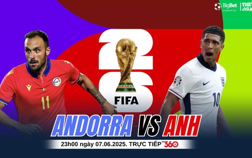 Nhận định, soi tỷ lệ Andorra vs Anh 23h00 ngày 07/06, vòng loại World Cup 2026