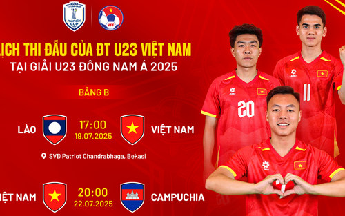 Lịch thi đấu U23 Đông Nam Á 2025 mới nhất của ĐT Việt Nam