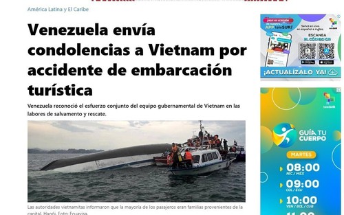 Venezuela gửi lời chia buồn đến Việt Nam sau vụ chìm tàu ở vịnh Hạ Long