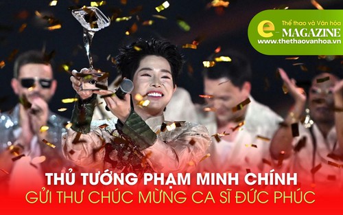 Thủ tướng Phạm Minh Chính gửi thư chúc mừng ca sĩ Đức Phúc