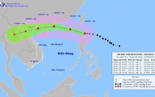 Cập nhật tin siêu bão RAGASA chiều 22/9