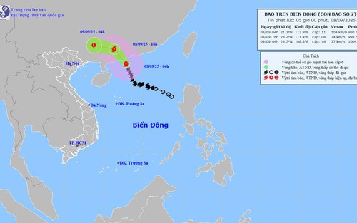 Bão số 7 đổi hướng về đất liền Quảng Đông (Trung Quốc)