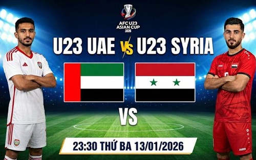 TRỰC TIẾP bóng đá U23 UAE vs U23 Syria 23h30 hôm nay, VCK U23 châu Á 2026