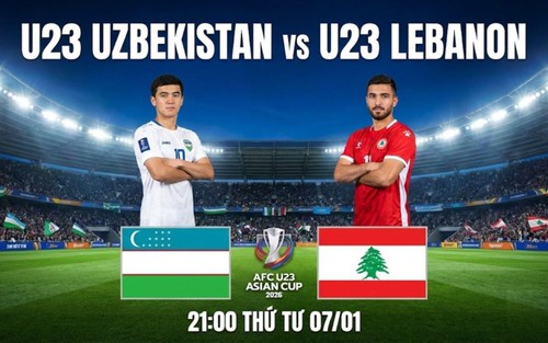 Link xem trực tiếp bóng đá U23 Uzbekistan vs U23 Liban 21h00 hôm nay, VCK U23 châu Á 2026 