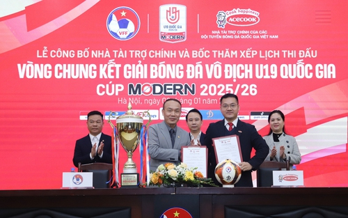 Công bố nhà tài trợ chính và bốc thăm xếp lịch thi đấu VCK giải VĐ U19 QG – Cúp Modern 2025/26