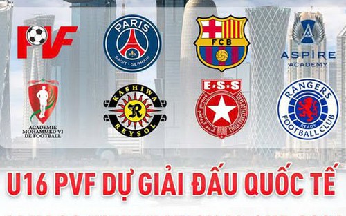 U16 PVF chung bảng Barcelona, PSG tại Alkass International Cup 2026