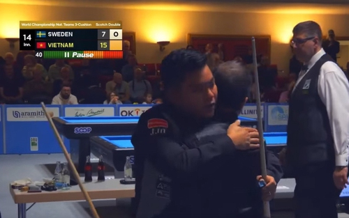 Thắng nghẹt thở Thụy Điển, Trần Quyết Chiến và Trần Thanh Tự vào chung kết carom 3 băng thế giới