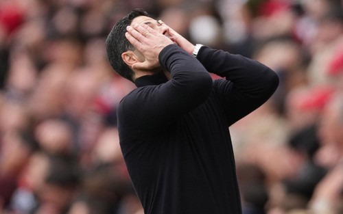 Mikel Arteta: 'Trận thua như cú đấm vào mặt'