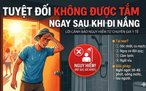 Tuyệt đối không được tắm ngay sau khi đi nắng 