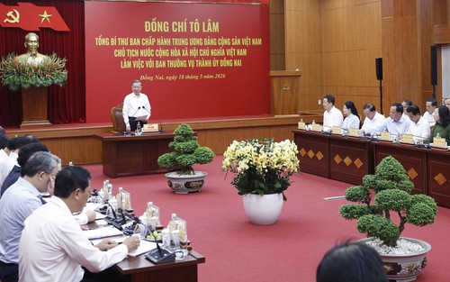 Tổng Bí thư, Chủ tịch nước Tô Lâm làm việc với Ban Thường vụ Thành ủy Đồng Nai