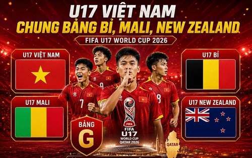 Kết quả bốc thăm chia bảng U17 World Cup 2026: Việt Nam chung bảng Bỉ, Mali và New Zealand