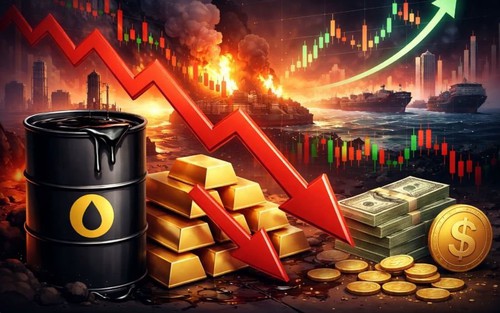 Giá dầu và vàng giảm mạnh, chứng khoán Mỹ lập kỷ lục giữa kỳ vọng hạ nhiệt căng thẳng Trung Đông