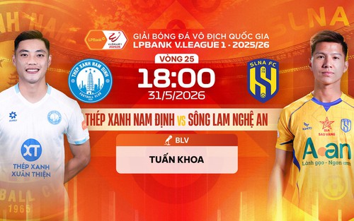 Link xem trực tiếp bóng đá Thép Xanh Nam Định vs Sông Lam Nghệ An 18h00 hôm nay, V-League vòng 25