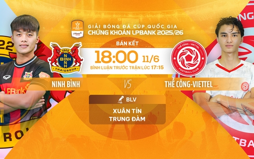 Link xem trực tiếp bóng đá Ninh Bình vs Thể Công Viettel 18h00 hôm nay, bán kết Cúp Quốc gia