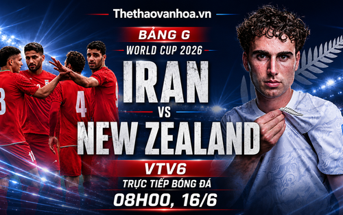 VTV6 VTV3 trực tiếp bóng đá Iran vs New Zealand 08h00 hôm nay, bảng G World Cup 2026 