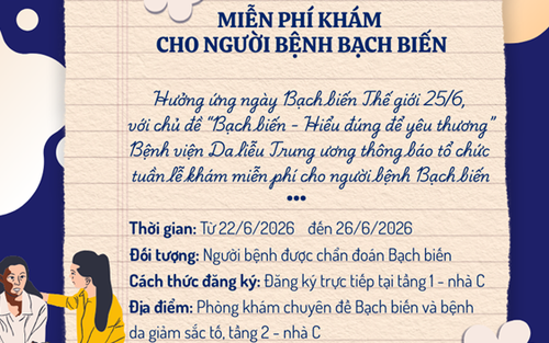 Bệnh bạch biến: Cơ hội khám miễn phí, tư vấn và tiếp cận phương pháp điều trị mới