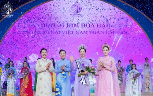 Hoa hậu Di sản Áo dài Việt Nam toàn cầu 2026: Tân Hoa hậu ứng xử bằng 3 ngôn ngữ