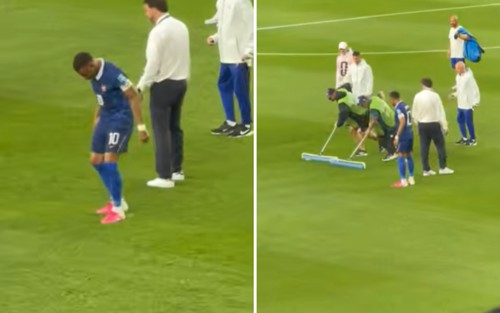 Mbappe gây sốt khi chỉ đạo nhân viên SVĐ dọn nước mưa ở World Cup 2026 
