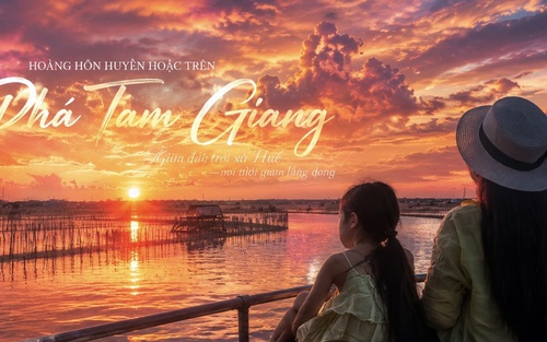 Hoàng hôn huyền hoặc trên Phá Tam Giang