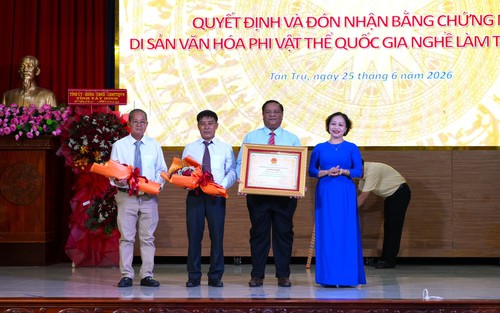 Nghề làm trống Bình An được công nhận Di sản văn hóa phi vật thể quốc gia