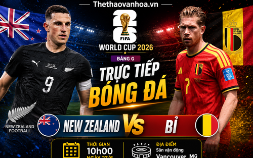 Dự đoán tỉ số New Zealand vs Bỉ (World Cup 2026 bảng G): Quỷ đỏ hướng tới tấm vé đi tiếp