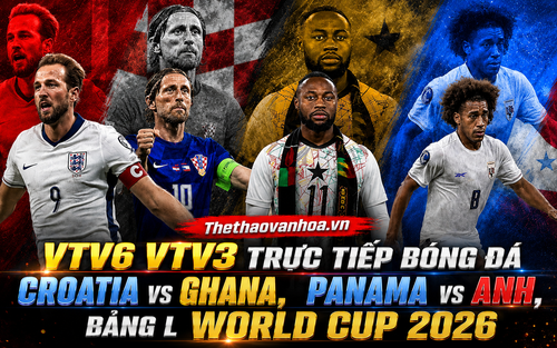 VTV6 VTV3 trực tiếp bóng đá World Cup 2026: Panama vs Anh, Croatia vs Ghana (bảng L)
