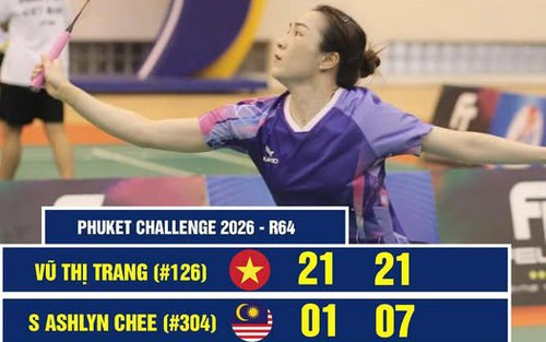 Tay vợt Việt Nam giành chiến thắng với cách biệt cực lớn trong trận ra quân tại Phuket International Challenge 2026
