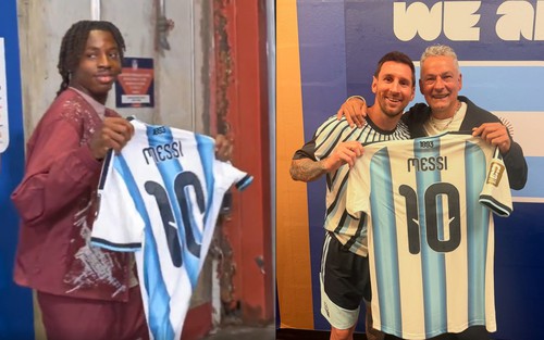 Sao ĐT Thụy Sĩ và Roberto Baggio khoe áo đấu của Messi ở World Cup 2026