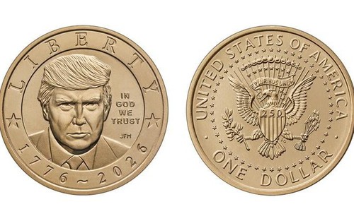 Mỹ phát hành đồng xu 1 USD in hình Tổng thống Donald Trump