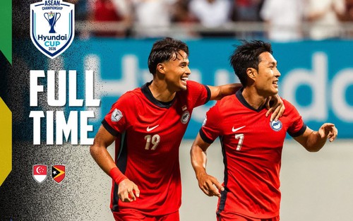 Thắng Timor Leste, ĐT Singapore dẫn đầu bảng A trước khi gặp ĐT Việt Nam 