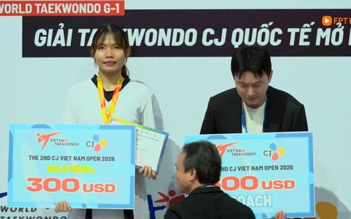 Bạc Thị Khiêm giành HCV tại giải taekwondo quốc tế mở rộng Vietnam Open 2026