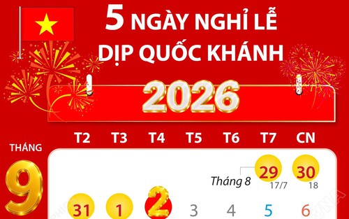 Lịch nghỉ lễ Quốc khánh năm 2026