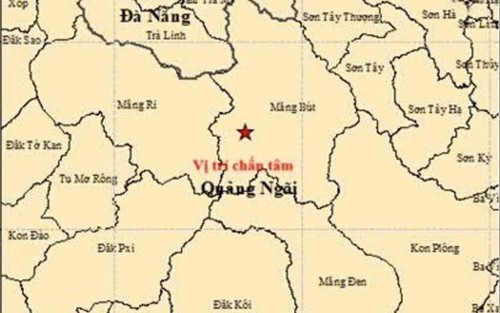 Quảng Ngãi: Động đất độ lớn 4.0 tại xã Măng Bút