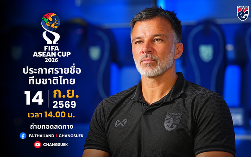 FIFA Asean Cup: Ngày 14/9 Thái Lan công bố danh sách đấu đội tuyển Việt Nam