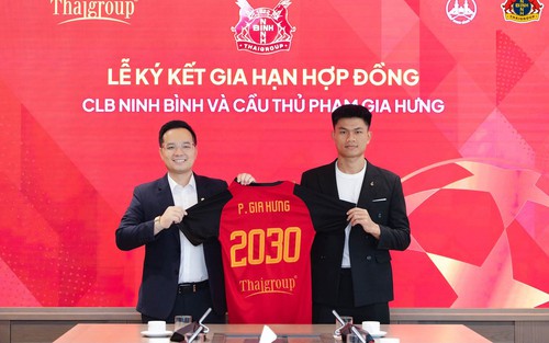 CLB Ninh Bình giữ chân tuyển thủ Gia Hưng đến năm 2030