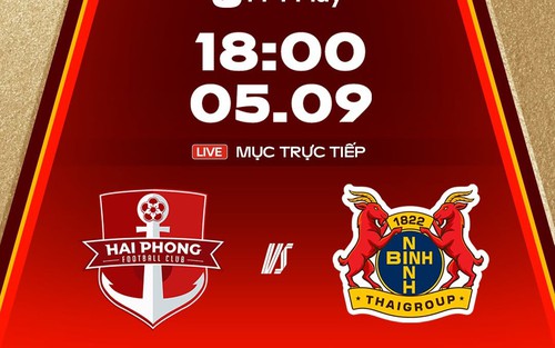 Link xem trực tiếp bóng đá Hải Phòng vs Ninh Bình 18h00 hôm nay, V-League 2026/27