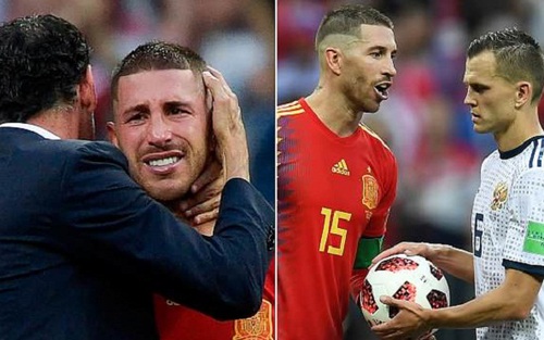Ramos phát khóc khi thất bại với trò ‘tâm lý chiến’ Cheryshev trong ngày Tây Ban Nha bị loại