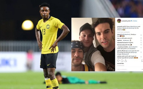 Tuyển thủ Malaysia được Neymar, Kaka gửi lời chào trên mạng xã hội