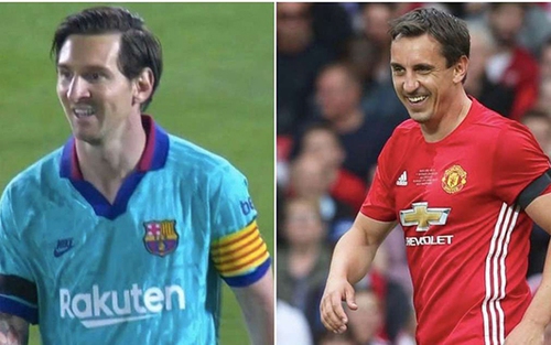 Messi gây sốc khi có diện mạo mới giống hệt... Gary Neville.