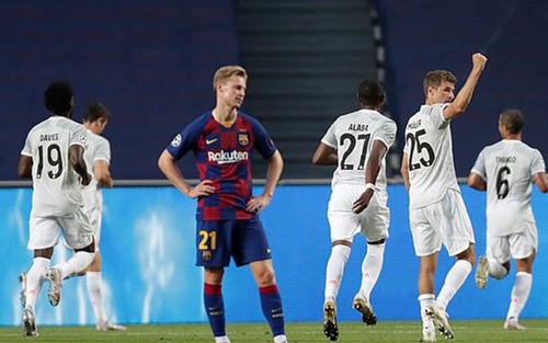 Barcelona 2-8 Bayern Munich: Messi im lặng, Barca thua tan nát trước Bayern