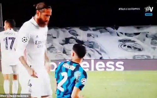 Ramos chửi thề với Hakimi trong ngày Real đánh bại Inter Milan