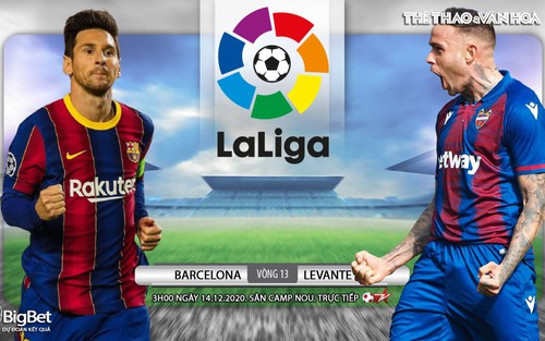 Soi kèo nhà cái Barcelona vs Levante. Trực tiếp bóng đá vòng 13 La Liga