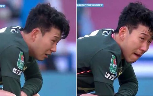 Son Heung Min khóc nức nở trong ngày Tottenham thua Man City